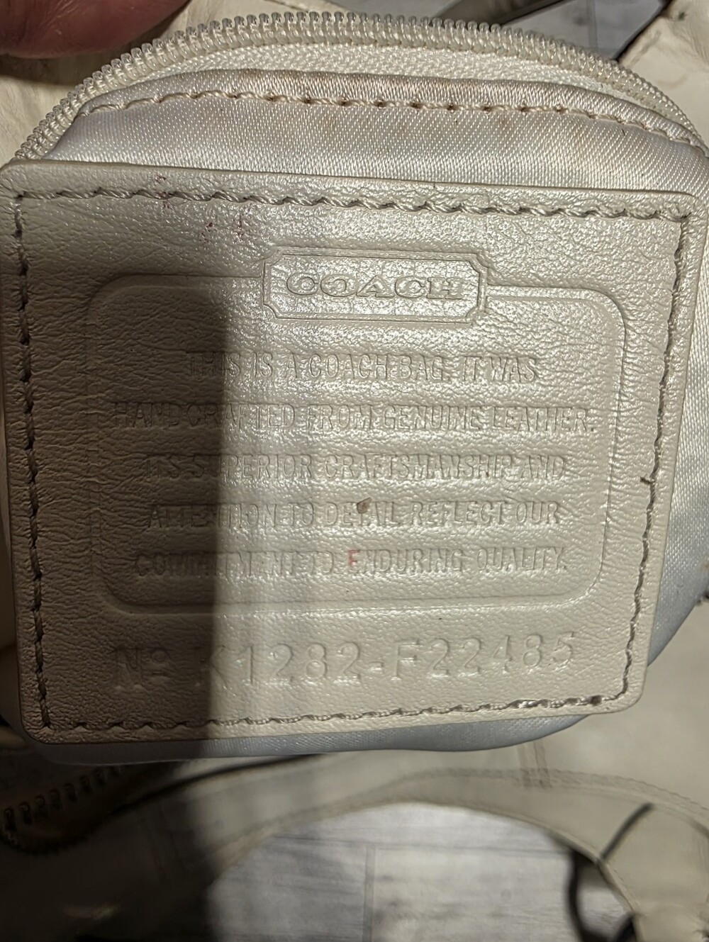 Coach White Laser-Cut Leather Shoulder Bag - Picture 8 of 13